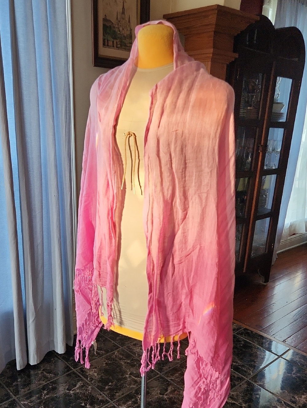 Ann Taylor LOFT Pink Fringe Scarf